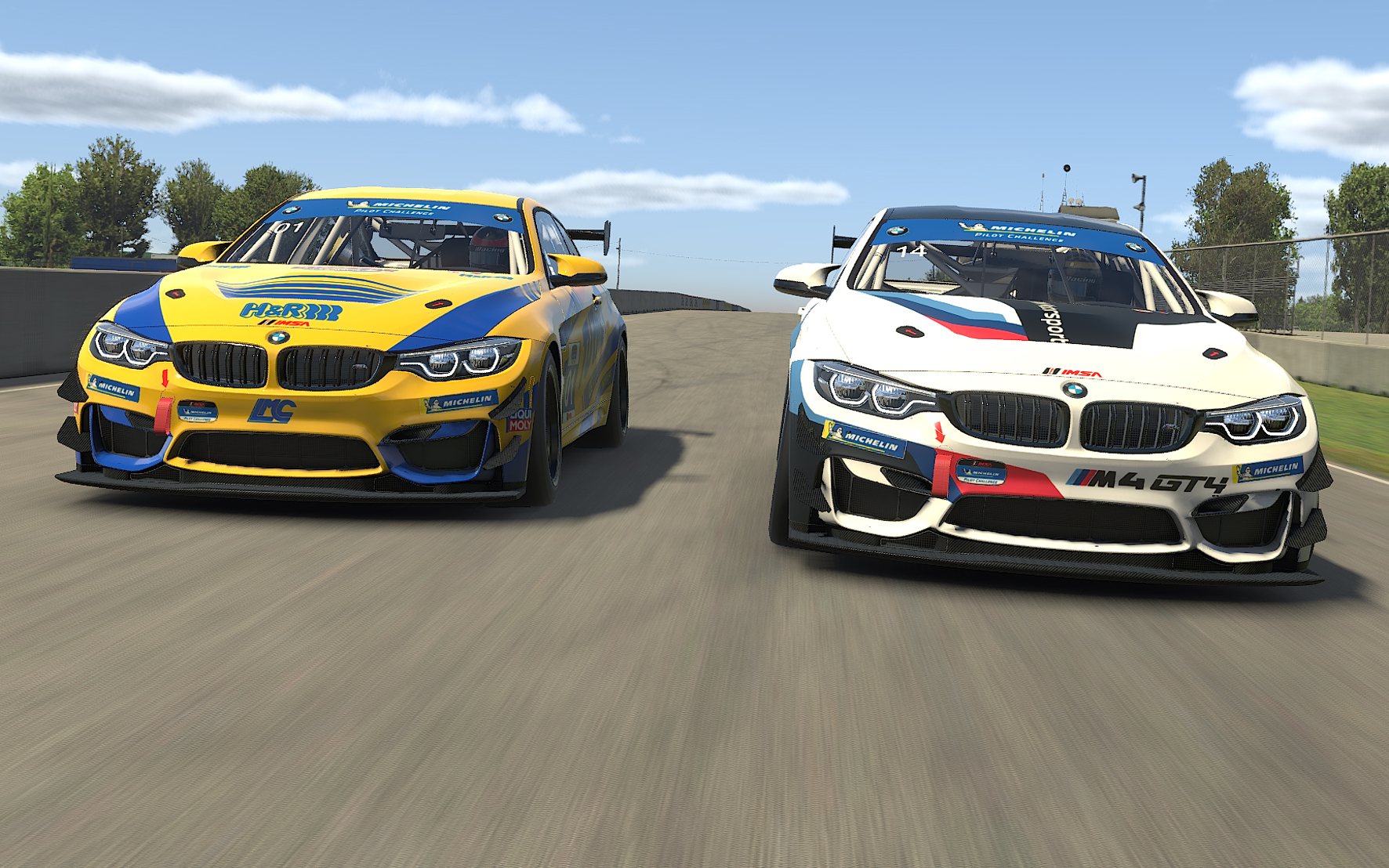 mid Groß-Gerau - Originalgetreu: die virtuellen Sportwagen BMW M4 GT4 iRacing in Aktion. BMW